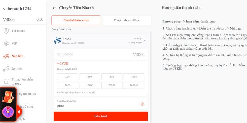 nạp tiền SA88