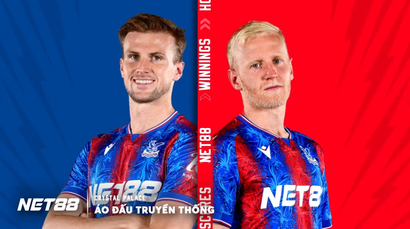NET88 in logo trên áo đấu Crystal Palace